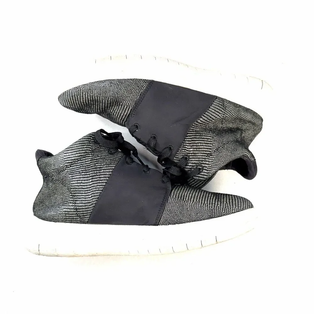 FitFlop Sporty-Pop X Lizard Print Sneakers, Black, Women's Size 7, Casual Fun